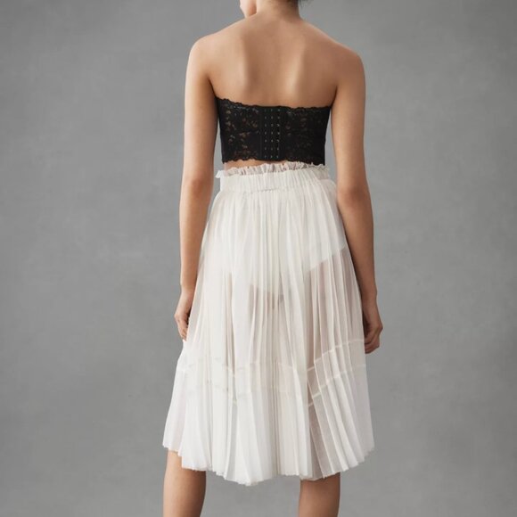 Anthropologie Sheer Pleated A-Line Skirt - Picture 5 of 16